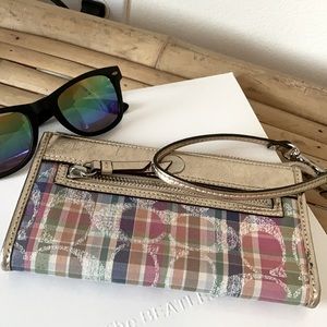 Coach Wallet | Plaid Pastels w/ Pink Interior